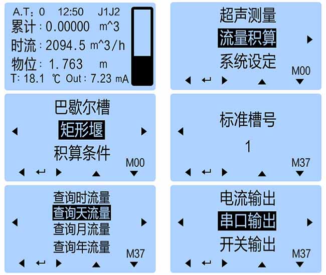 水庫超聲波流量計儀表顯示圖