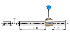 dn600渦街式流量計(jì)直管段安裝要求示意圖六
